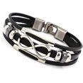 thumbnail image 3 of Pulsera de cuero de aleación punk ZHAOCHENG con cierre de acero inoxidable para hombres y mujeres 21 cm, 3 of 4