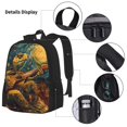 thumbnail image 3 of Disketp Starry Night Guitar Turtle Mochila Estampada de Gran Capacidad con Lonchera y Estuche, Set de 3 Piezas para Estudiantes, 3 of 7