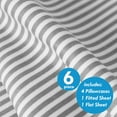 thumbnail image 3 of 1500 Thread Count Egyptian Quality Microfiber Deep Pocket Bedroom Classic Stripe Sheet Set, 3 of 3