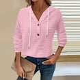 thumbnail image 2 of NMMUED Womens Hoodie Waffle Knit Tops for Women Cute Hoodies Loose Fit Hoodie Casual Outfits for Women Y2k Hoodie Hooded Top Pink L, 2 of 9