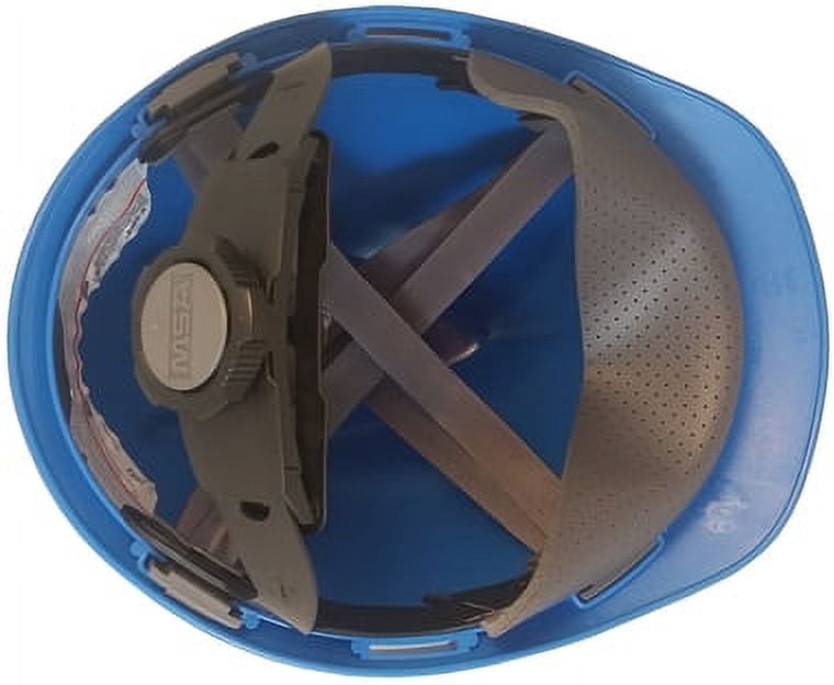 MSA V-Gard Cap Style Hard Hats w/FasTrac III Suspensions and Handy Tote Bag - Blue