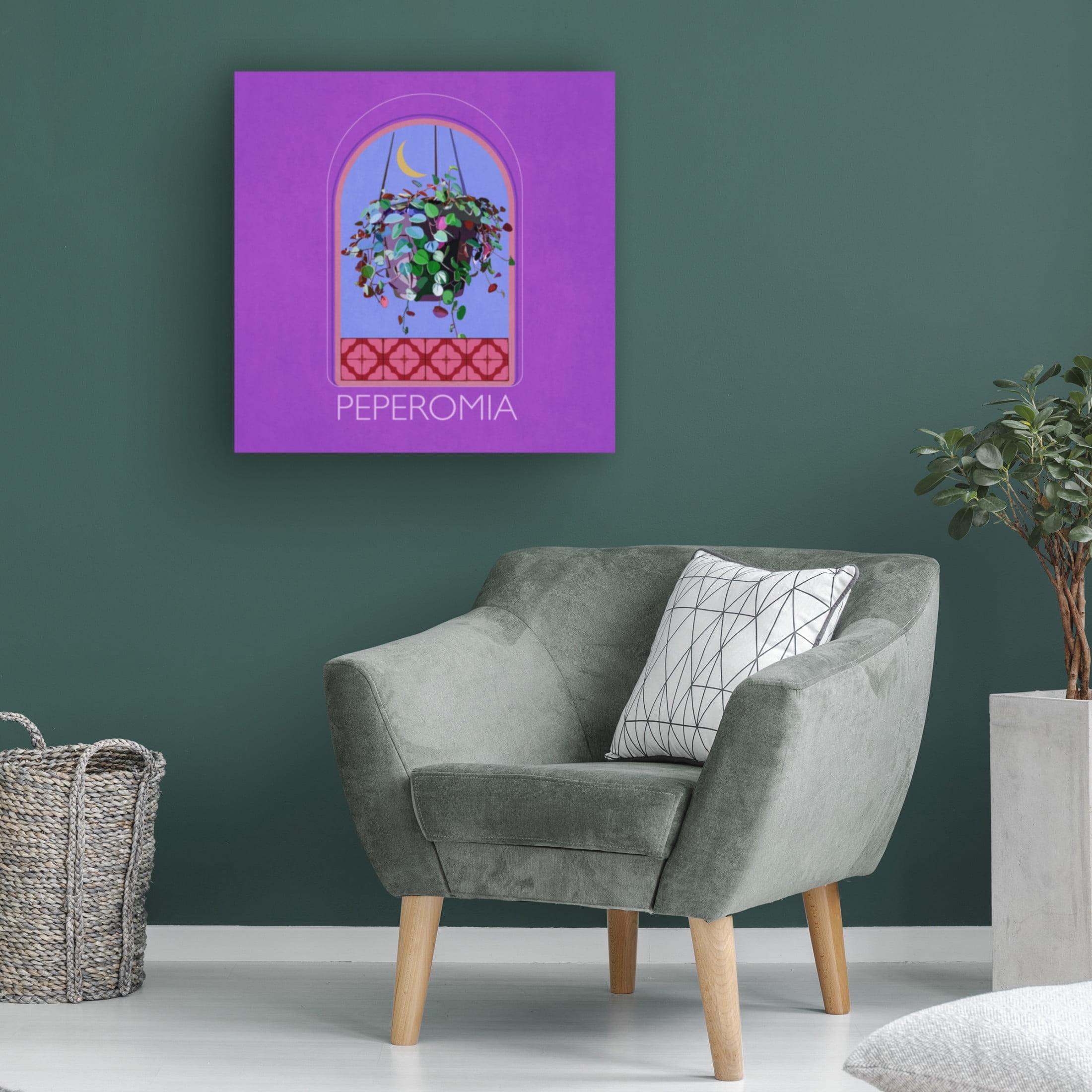 Trademark Fine Art Emel Tunaboylu Green Sets Peperomia Canvas Wall Art