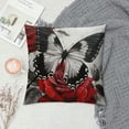 thumbnail image 2 of Creowell Flower Throw Pillow Covers Red Rose Gray Black Decorative Pillow Covers Couch Bed Sofa Floral Square Pillow Cover Red Black Farmhouse Pillow Case Spring Summer,Multi-Size, 2 of 5