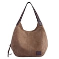 thumbnail image 1 of Bolso de hombro con múltiples bolsillos para mujer, bolso de lona a la moda, bolso informal, 30*28cm, 1 of 6