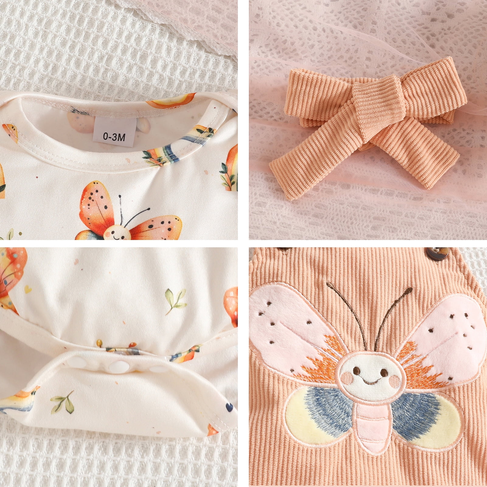 OBEEII Baby Girls Clothes Toddler Long Sleeve Ruffle Romper Top Infant Skirt Set Little Girl Overall Dress Fall Winter Outfits
