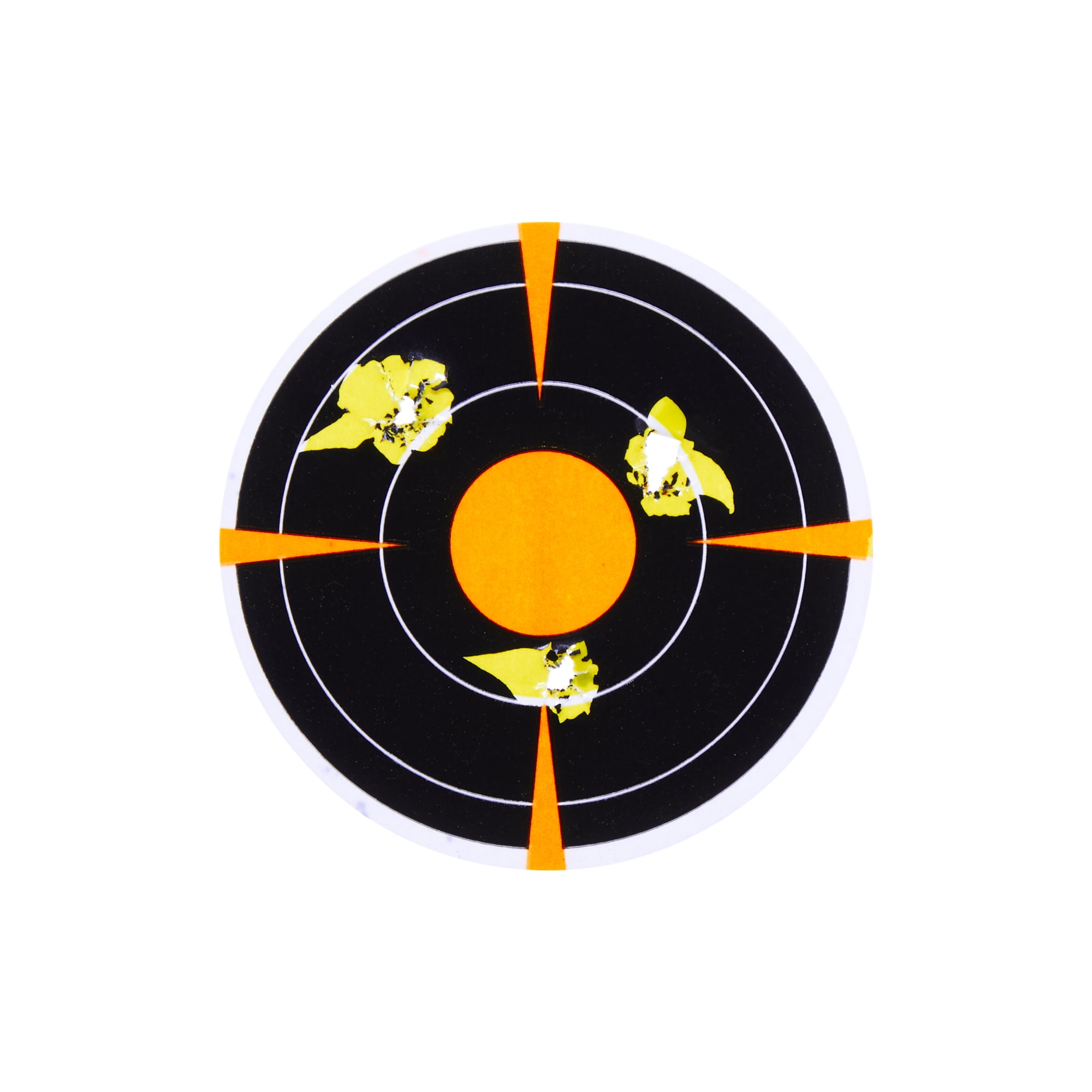 Ez Aim Adhesive Splash Reactive Paper Shooting Targets, 3 In Bullseye, 4-Targets Per Sheet, 12-Sheets, Black/Orange, 2 Pack