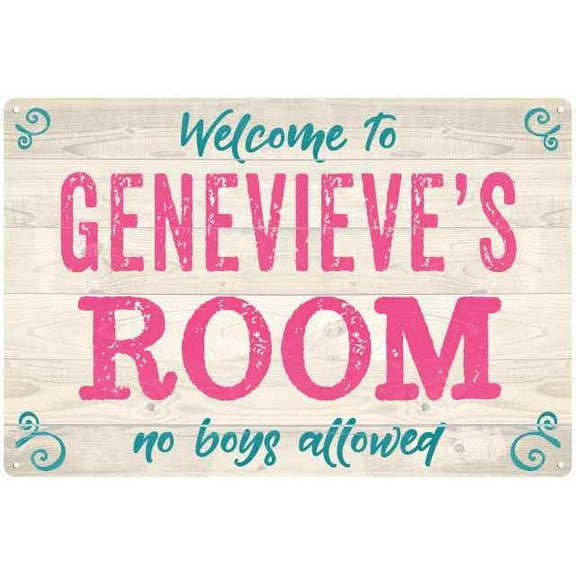 GENEVIEVE'S Room Kids Bedroom Sign 8x12 Metal Sign 208120089184