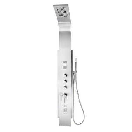 - AKDY Pressure Balance Tower Shower Panel System Diverter/Dual Function with Rainfall Shower Head, Body Spray and Handheld Shower Wand