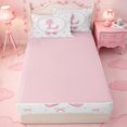 thumbnail image 4 of meiyoeat Kawaii Bowtie Zipper Full Size Comforter Sets with Fitted Sheet and 2 Pillowcases For Girls,Modern Personalized Initial L Zipper Bedding Set For Kids,Pink Reversible,4-Piece, 4 of 7
