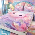 thumbnail image 4 of Manfei Purple Axolotl Queen Sheets,Colorful Salamander Queen Sheet Sets,4pcs,1 Flat Sheet,1 Fitted Sheet and 2 Pillowcases, 4 of 6