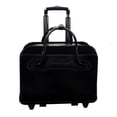 thumbnail image 2 of W Series | WILLOWBROOK | 17" Leather Patented Detachable -Wheeled Ladies' Laptop Briefcase - Black, 2 of 6