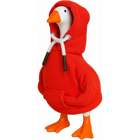 Hxlamzoo 7 Inch Desk Goose Hoodie with Magnetic Statue Keychain Costume Mini Porch Decor, Versatile Tabletop Goose Accessory for Home Office Desk Decorations Party Supplies