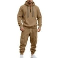 thumbnail image 2 of MLQIDK Men's 2 Piece Sweatsuits Big and Tall Workout Gym Athletic Jogging Sweat Suits Tracksuits Sport Fleece Zip up Hoodie and Sweatpants Jogging Sweat Suits Winter Lounge Outfit Black XL, 2 of 5