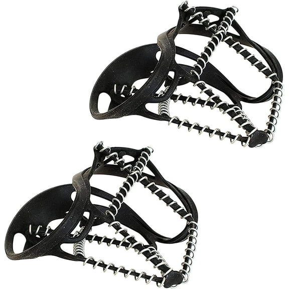 Mountaineering Crampons - Ice Cleats Traction Snow Grips for Shoes Women Men Kids Anti Slip Stainless Spikes Safe for Hiking Fishing Walking Climbing Mountaining for Outdoor, Urban Pavement