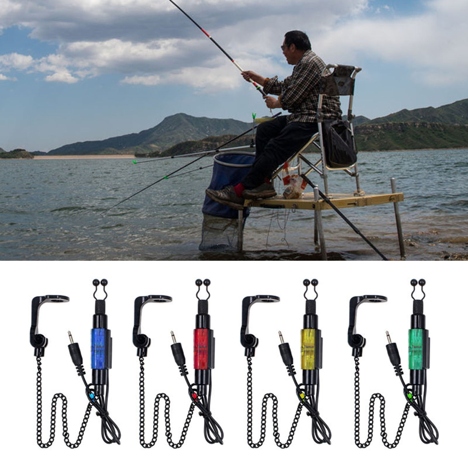 Bite Indicator, Fishing Swinger Portable Wear-Resistant Signal Device Sea  Rod Receiver Lake Carp Fish Bite Alarm Swing Hanger Fishing Tackle  Accessory 