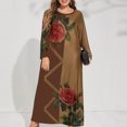 thumbnail image 5 of LSLJS Plus Size Women Casual Loose Printed Long-sleeve Crew-Neck Dress, 5 of 5
