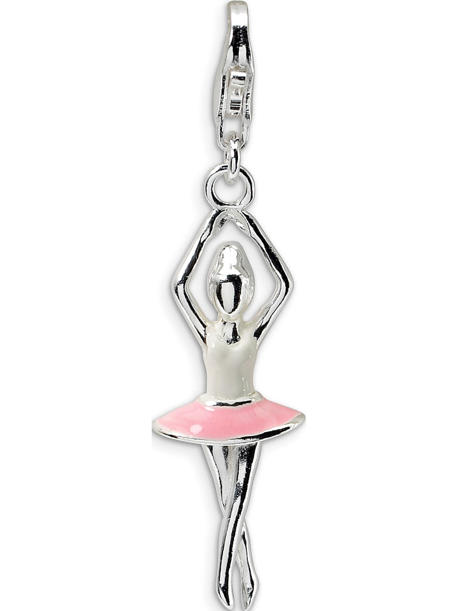 Beautiful Sterling silver 925 sterling Sterling Silver Enameled Crystal Cat w//Lobster Clasp Charm