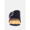 thumbnail image 3 of YORUBA Braided Black Leather Buckled Slide Clogs, 3 of 8