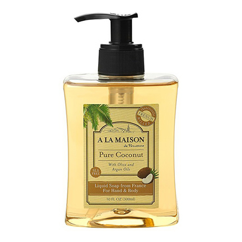 A La Maison Pure Coconut Small Liquid Soap for Hand and Body, 10 Oz, 2 Pack