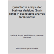 Quantitative analysis for business decisions (Irwin series in quantitative analysis for business), Used [Hardcover]