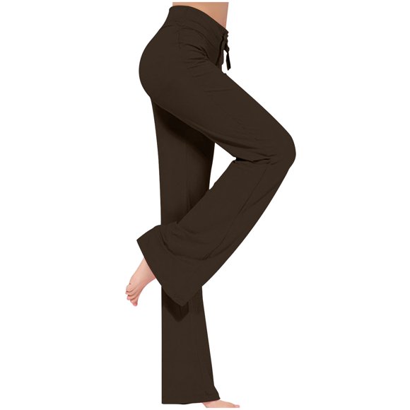 biudgviw Womens Yoga Pants Casual High Waisted Wide Leg Workout Pants Lightweight Comfy Drawstring Lounge Pants Gym Clothes