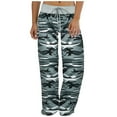 thumbnail image 2 of SBYOJLPB Length Pants Clearance Fashion Womens Comfy Stretch Print Drawstring Wide Leg Lounge Pants Rollbacks, 2 of 8