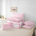 thumbnail image 5 of Feelyou Girly Pink Plaid Bedding Comforter Set 7pcs for Kids, Kawaii Cowgirl Boot Hat Queen Bedding Sets, Cartoon Theme Reversible Queen Sheet Sets, Ultra Soft Bedroom Decor, 5 of 7