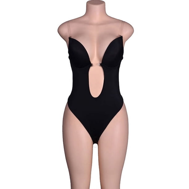 Sujetador invisible sin espalda con forma de U y escote fruncido en el pecho con círculo de acero para vestido de noche de boda Ropa interior moldeadora de cuerpo