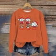 thumbnail image 2 of WEAIXIMIUNG Sweatshirts Courts pour Femmes Plus Femmes Décontracté Col Rond Noël Verre Neige Chapeau de Noël Imprimé Hoodie, 2 of 3