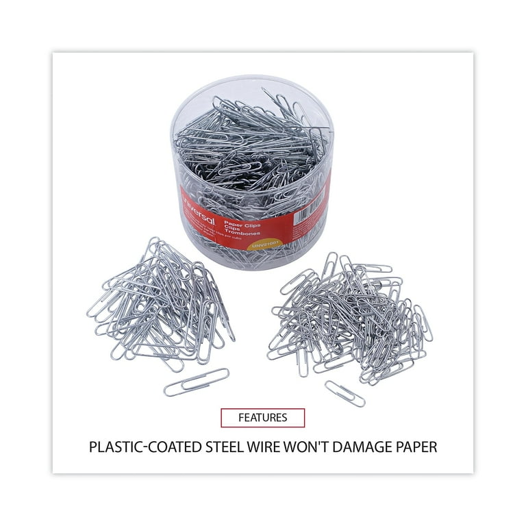 Universal UNV21001 Plastic-Coated Paper Clips - Assorted Sizes