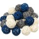thumbnail image 1 of 30 Piezas Bolas Decorativas Para Tazón Centro de Mesa Bolas De Mimbre De Mimbre 1.8 Pulgadas Blanco Gris Azul Bolas Decoración Florero Relleno Orbes Esferas Rellenos De Tazón Hogar De, 1 of 5