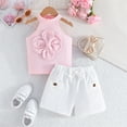 thumbnail image 2 of MEZZALL Girls Summer Outfits 2 Piece Sets Fashion Sleeveless Tops With Floral Printed Shorts Casual Playwear Toddler Kids Clothes Boho Dailywear, 2 of 9