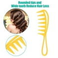 thumbnail image 3 of Unique Bargains 3 Pcs Anti Static Hair Comb Wide Tooth for Thick Curly Hair Hair Care Detangling Comb Yellow, 3 of 6