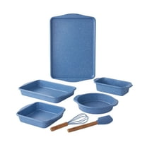 The Pioneer Woman 7-Piece Aluminized Steel Bakeware Set, Nonstick, Blue Speckle