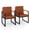 Marron + Noir, variante sur Costway Ensemble de 2 Fauteuils d'Appoint Modernes en Cuir PU Rembourrés avec Accoudoirs en Métal Massif Fram Gris + Noir