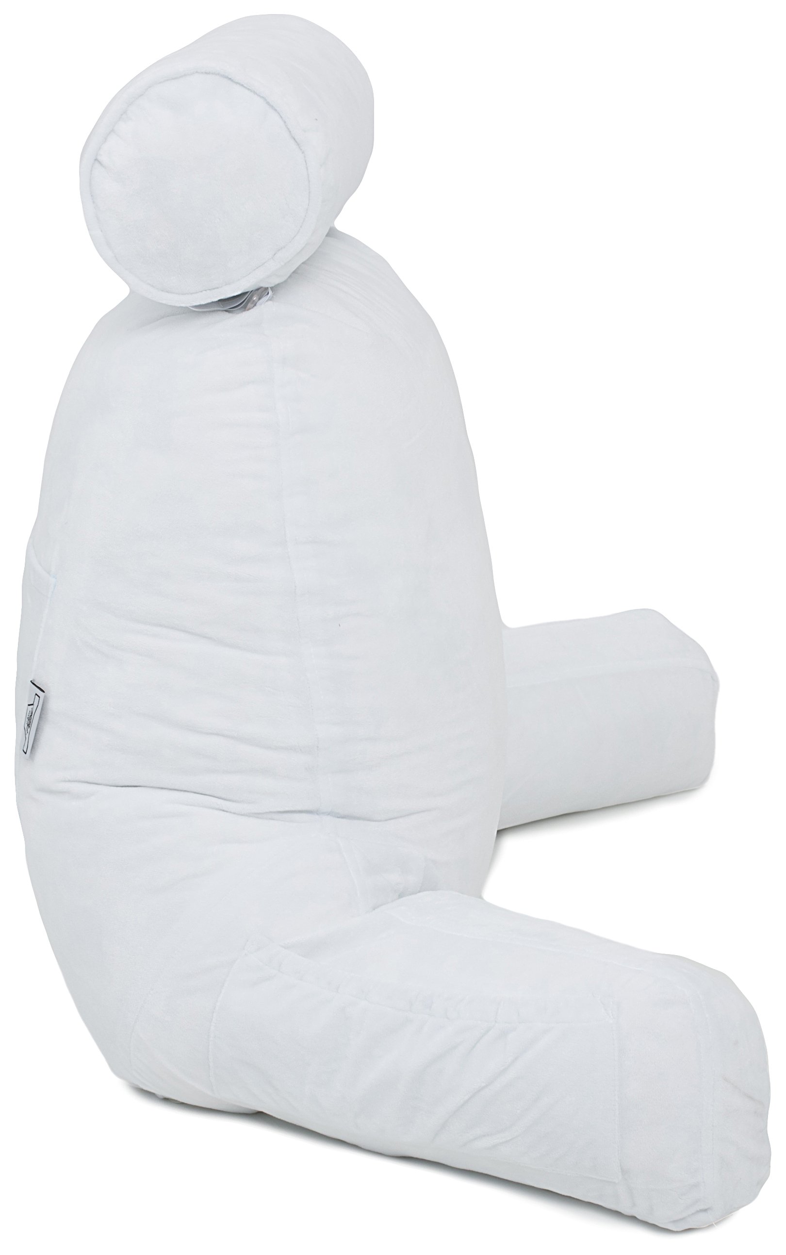 Husband Pillow White Big Reading And Bed Rest Pillow With Arms Sit Up Tall With Premium 