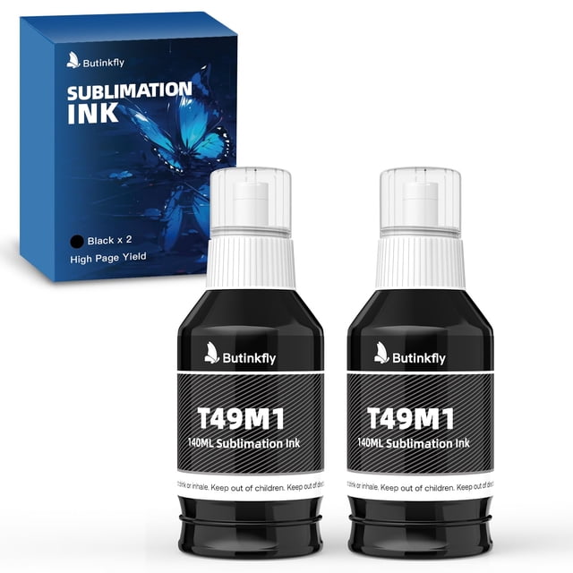 Tinta de Sublimación Butinkfly T49M sin Obstrucciones 140 ml x 2 Negro