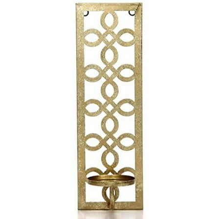 Hosley Gold Metal Tealight Wall Sconce 16.5 Inch High