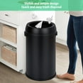 thumbnail image 4 of 17 Gallon/65 Liter Stainless Steel Open Top or Swing Top Trash Can, Heavy Duty Round Trash Bin with Swing Lid, Commercial Large Garbage Can, Ideal for Kitchen, Restaurant, Office, Matte Black, 4 of 8