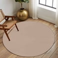 thumbnail image 2 of Round Rugs 6Ft, Beige Solid Color Round Area Rug Washable Indoor Throw Carpet, Aesthetics Contemporary Luxury Soft Non Slip Circle Rug for Office Cabinet Home Decor Aesthetic, 2 of 8