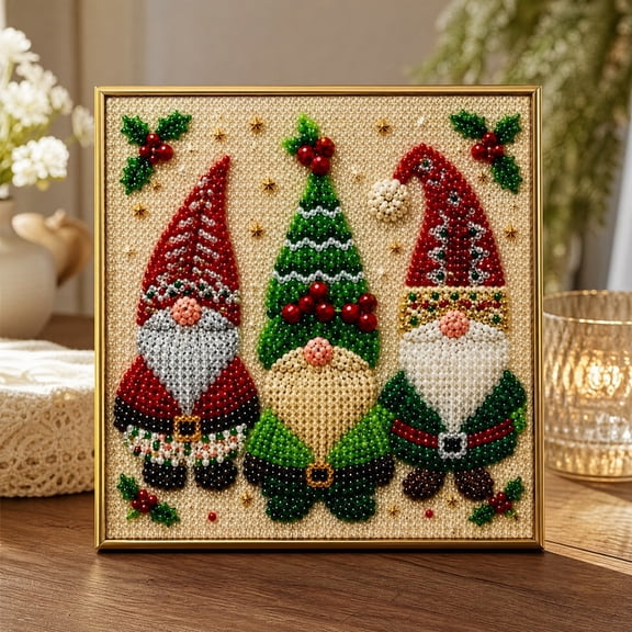 Qwtwty Christmas Diamond Painting Crafts Kit for Adults, Christmas Pearl Art Kits DIY Diamond Art Kits for Home Wall Decor Holiday Gift