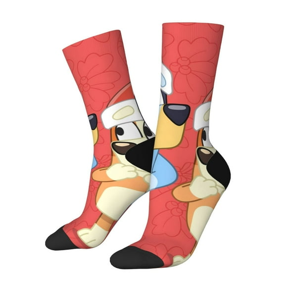 Johaoi Bluey Pattern Crazy Funny Socks for Men Women Colorful Fun Novelty Crew Socks Gifts for Adults Gag Gifts