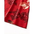 thumbnail image 3 of Red Floral Print Ruched Waist Elegant Long Spaghetti Strap Maxi Dress For Party, 3 of 5