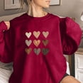 thumbnail image 2 of WREESH Women's Casual Long Sleeve Crewneck Sweatshirt Fall Hoodless Heart Graphic Pullover Top Red, 2 of 4