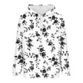 thumbnail image 6 of Trendy Hoodies Women Hearts Striped Print Sweatshirt with Pocket Loose Long Sleeve Drawstring Cute Pullover Tops (L, White|Floral), 6 of 6
