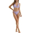 thumbnail image 2 of INSPIRAR CHIC Conjuntos de Bikini de V Cuello Cruzado para Mujeres de 2 Piezas con Parte Inferior Triangular con Cuerda en la Espalda Trajes de Baño Morado Medio, 2 of 5