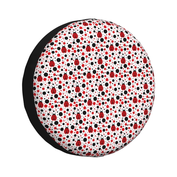 Fotbe Ladybugs 2 Funda de Llanta de Repuesto con Estampado, Engrosada, Ajuste Universal para Jeep, Remolque, RV, SUV, Camión-14 inch
