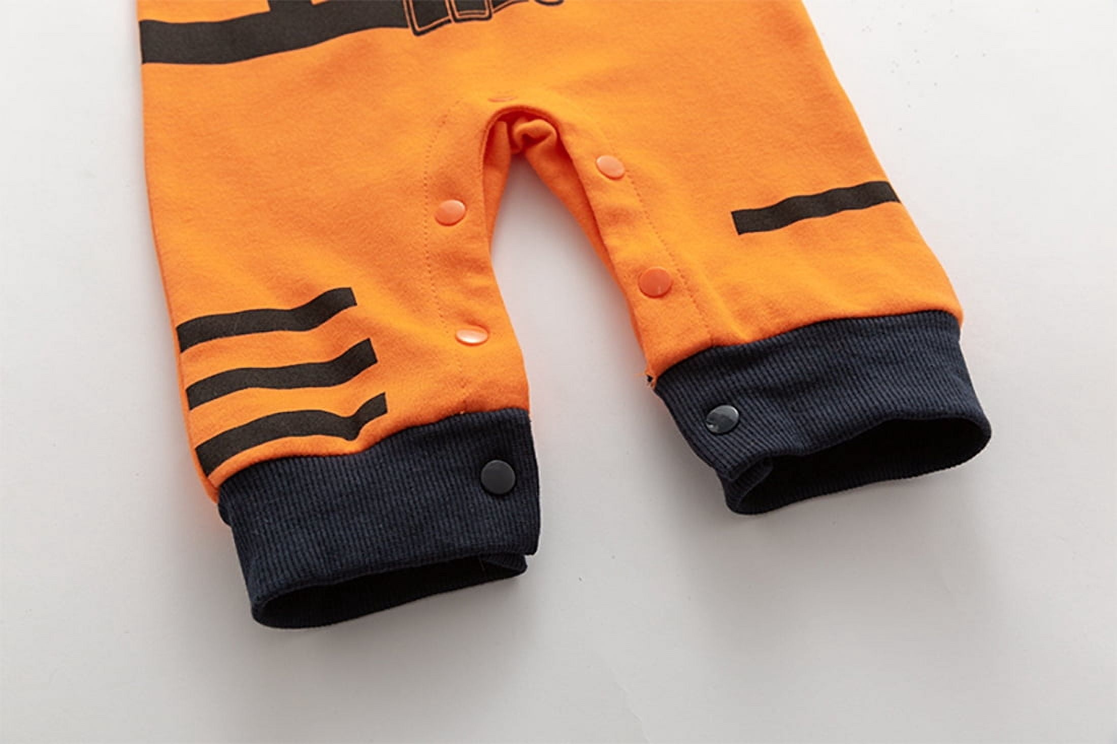 StylesILove Baby Toddler Boy Long Sleeve Astronaut Cotton Onesie Hooded Romper Cosplay Party Halloween Jumpsuit Outfit (24 Months, Orange - Long Sleeve)