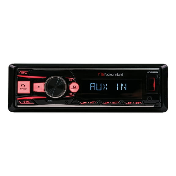 Nakamichi NM-NQ616B NQ616B Car In-Dash Unit, Single-DIN with Bluetooth and Mechless Audio Playback