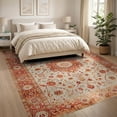 thumbnail image 3 of ODIKA 8'x10' Washable Area Rug Orange Fall Vintage Boho Terracotta Farmhouse Statement Intricate Medallion for King Size Bedroom Under Bed, Master Suite, Non-Shedding, Easy Care, 3 of 7